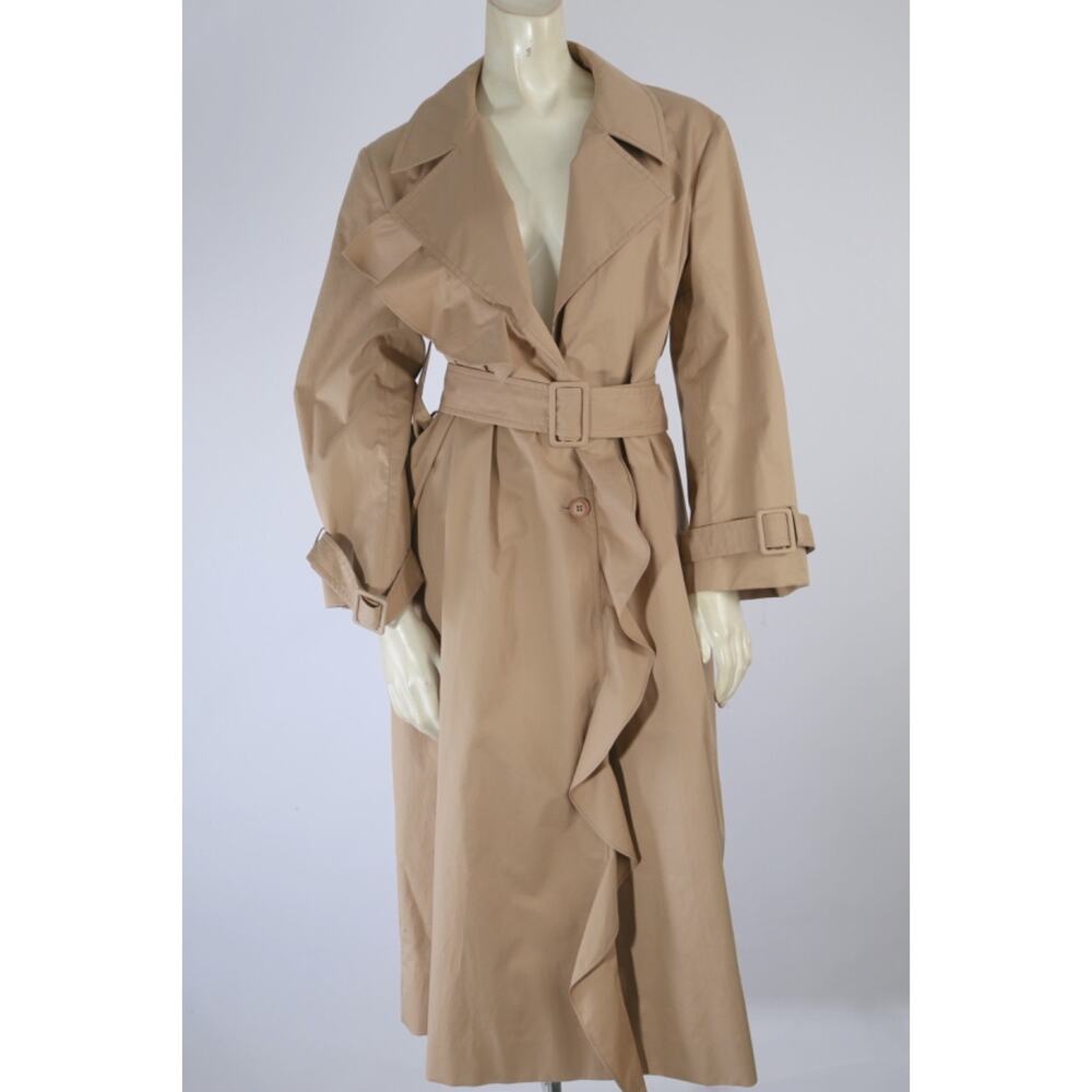 Stella McCartney Beige Cotton Long Belted Trench Winter Coat Womens Size 46 - Picture 7 of 16